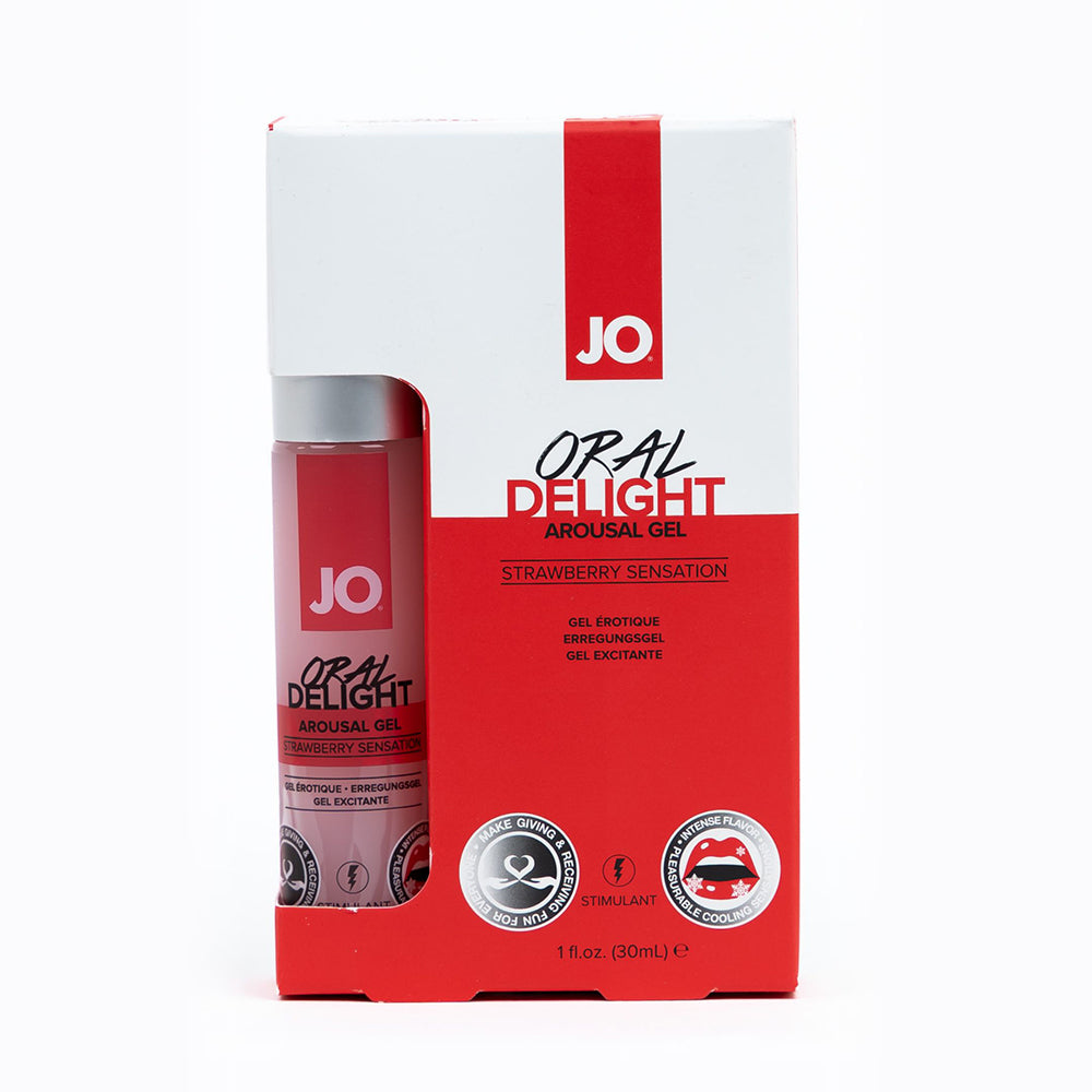 JO Strawberry Oral Delight Arousal Gel – Water-Based, Thick Formula, 1 oz