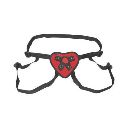 Lux Fetish Red Heart Strap-On Harness with Adjustable Straps