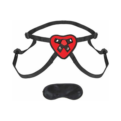 Lux Fetish Red Heart Strap-On Harness with Adjustable Straps
