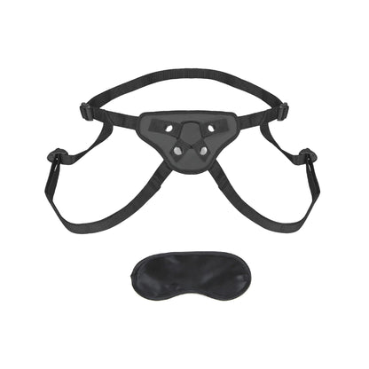 Lux Fetish PVC Strap-On Harness – Black – Adjustable Up to 60 in