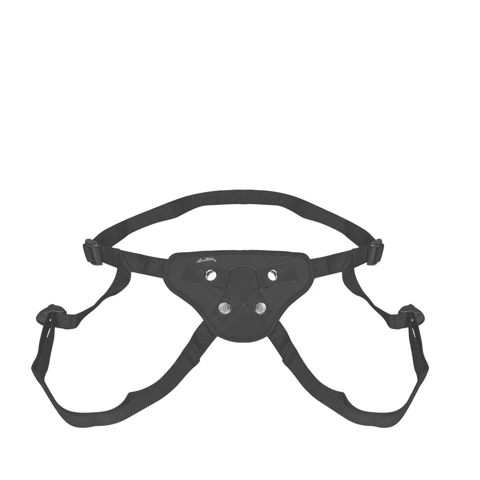 Lux Fetish PVC Strap-On Harness – Black – Adjustable Up to 60 in
