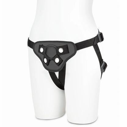 Lux Fetish PVC Strap-On Harness – Black – Adjustable Up to 60 in