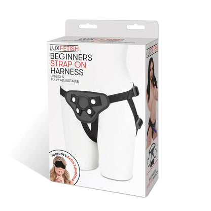 Lux Fetish PVC Strap-On Harness – Black – Adjustable Up to 60 in