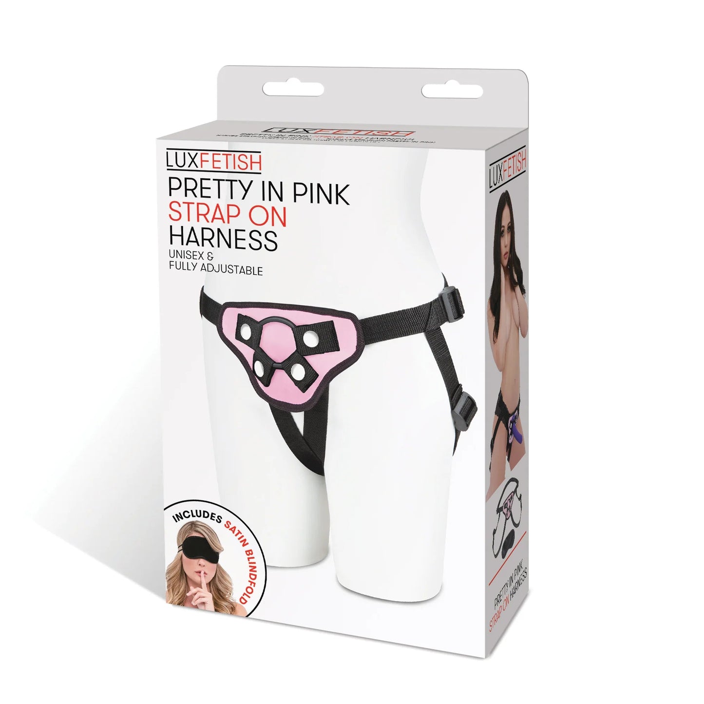 Lux Fetish Pretty in Pink Strap-On Harness – Light Pink, Adjustable Straps