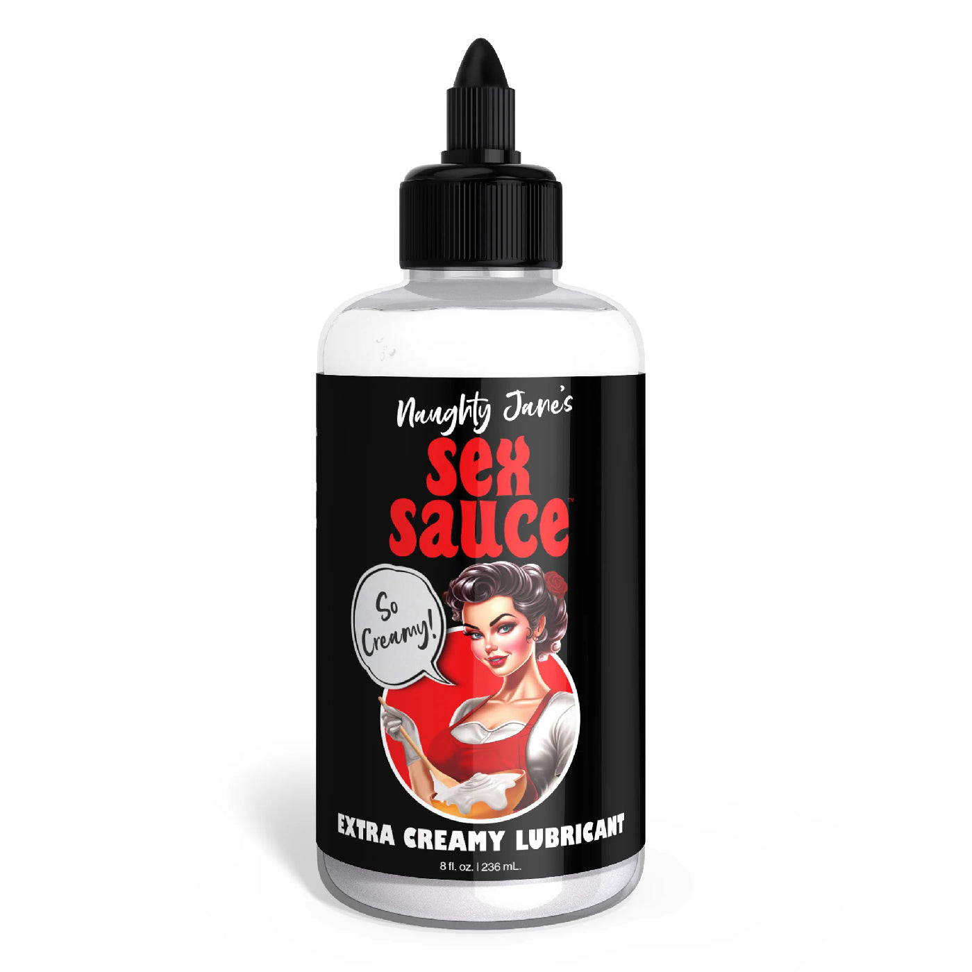 Naughty Jane's Sex Sauce Extra Creamy Lubricant 8 Oz – Water-Based, Body Safe, Unscented