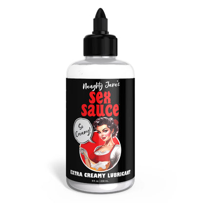 Naughty Jane's Sex Sauce Extra Creamy Lubricant 8 Oz – Water-Based, Body Safe, Unscented