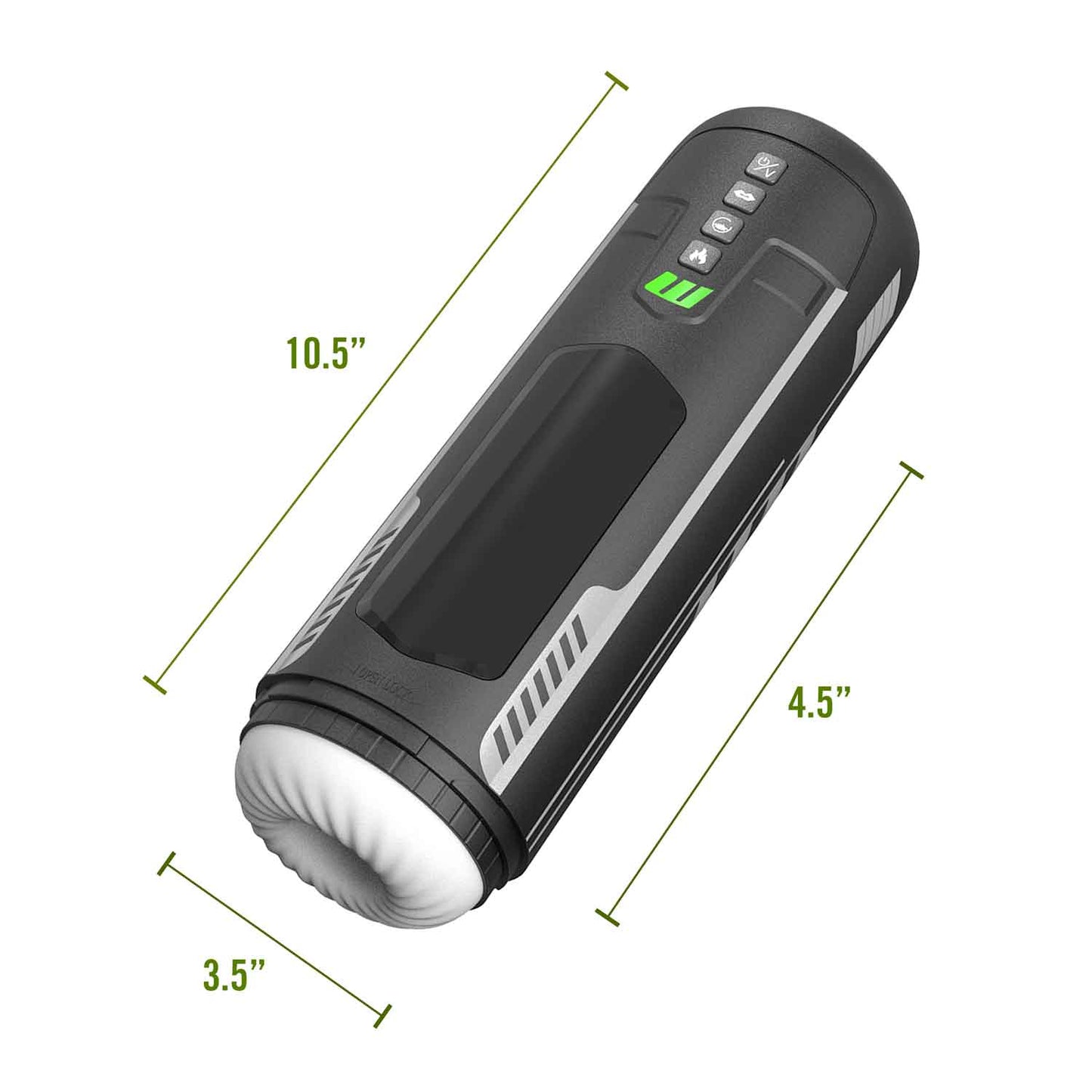 M for Men Master Blaster Automatic Male Masturbator with Vibrating and Warming Features - Black