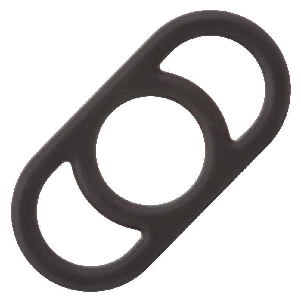 CalExotics Alpha Liquid Silicone Commander Ring - Black - Waterproof Enhancer