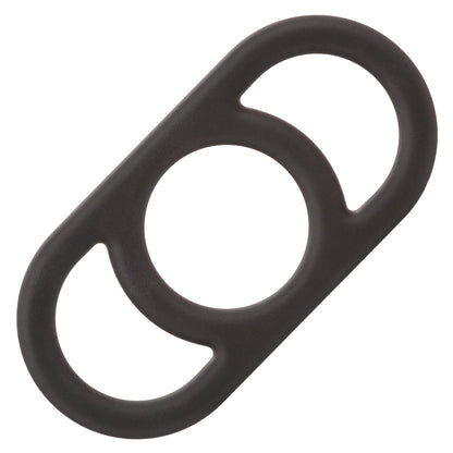 CalExotics Alpha Liquid Silicone Commander Ring - Black - Waterproof Enhancer