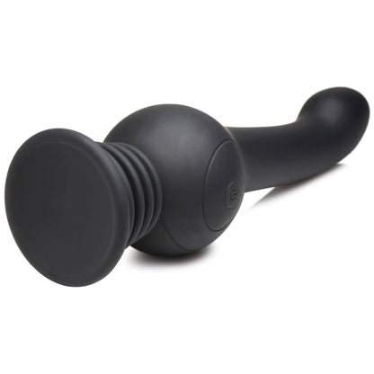 XR Brands Shaking Silicone Stimulator - Black - Rechargeable with Gyrating Action