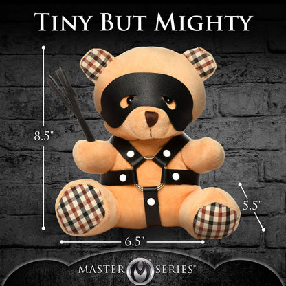 XR Brands BDSM Teddy Bear Plush with Faux Leather Harness – Light Peach