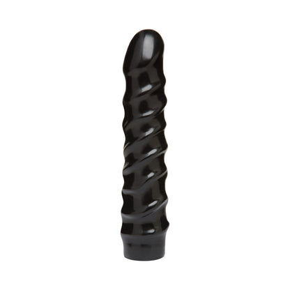 Doc Johnson Vac-U-Lock 8in Dong with Spiral Design – Black