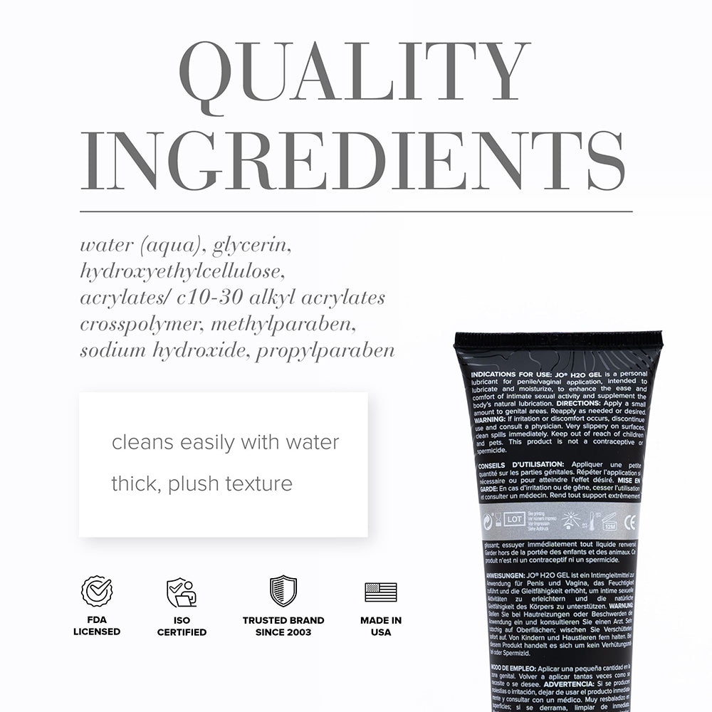 JO H2O Gel Original Water-Based Personal Lubricant – Clear, 4 oz
