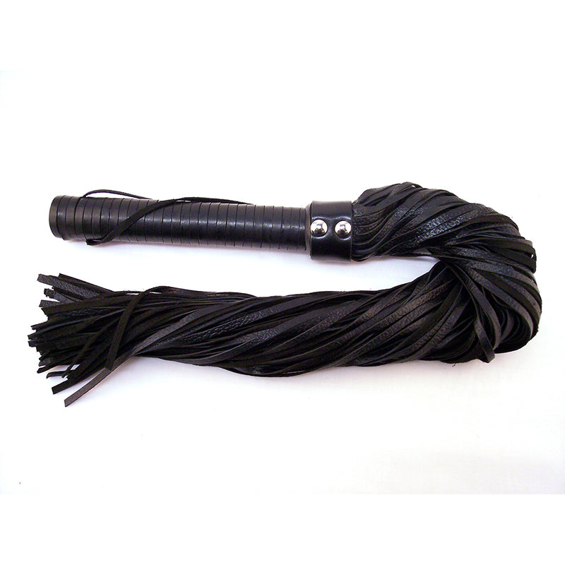 Rouge Garments Leather Flogger with Leather Handle – Black