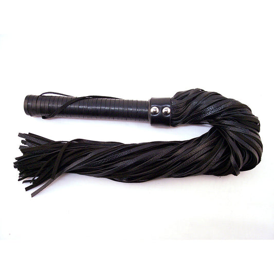 Rouge Garments Leather Flogger with Leather Handle – Black