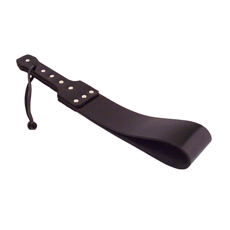 Rouge Garments Leather Folded Paddle for Impact Play - Black