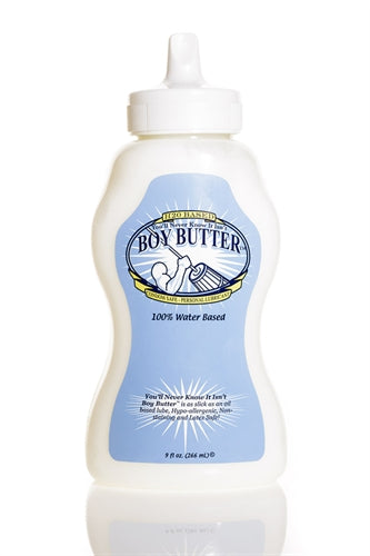 Boy Butter H2O Water-Based Lubricant with Vitamin E and Shea Butter – 9 Oz