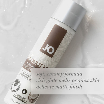JO Coconut Hybrid Original Lubricant 4 oz – Clear – Water-Based and Coconut Oil Blend