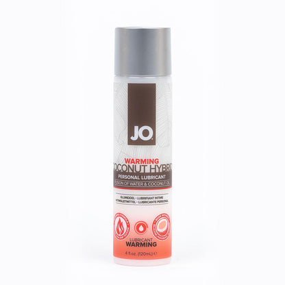JO Coconut Hybrid Warming Lubricant 4 oz - Clear - Water-Based and Coconut Oil Blend
