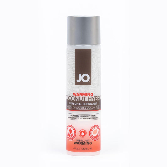 JO Coconut Hybrid Warming Lubricant 4 oz - Clear - Water-Based and Coconut Oil Blend