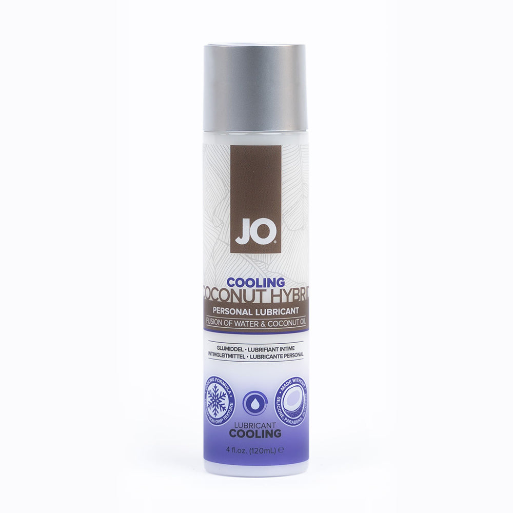 JO Coconut Hybrid Cooling Lubricant 4 oz – Clear, Water-Based with Cooling Boost