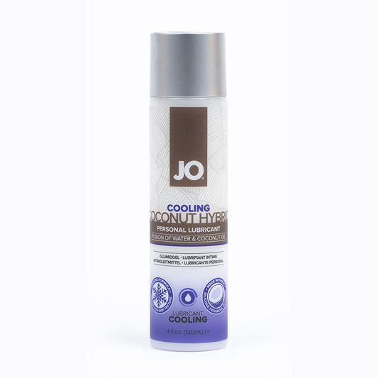 JO Coconut Hybrid Cooling Lubricant 4 oz – Clear, Water-Based with Cooling Boost