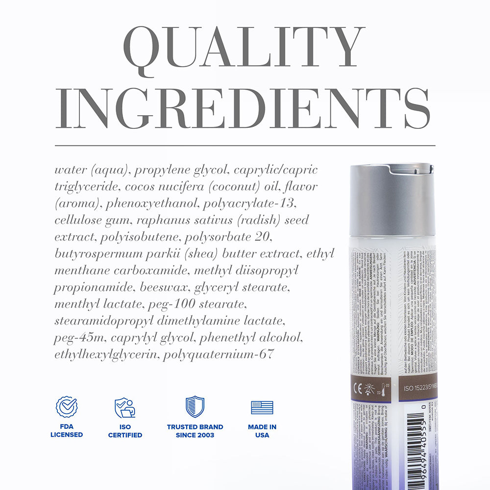 JO Coconut Hybrid Cooling Lubricant 4 oz – Clear, Water-Based with Cooling Boost