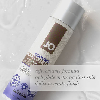 JO Coconut Hybrid Cooling Lubricant 4 oz – Clear, Water-Based with Cooling Boost