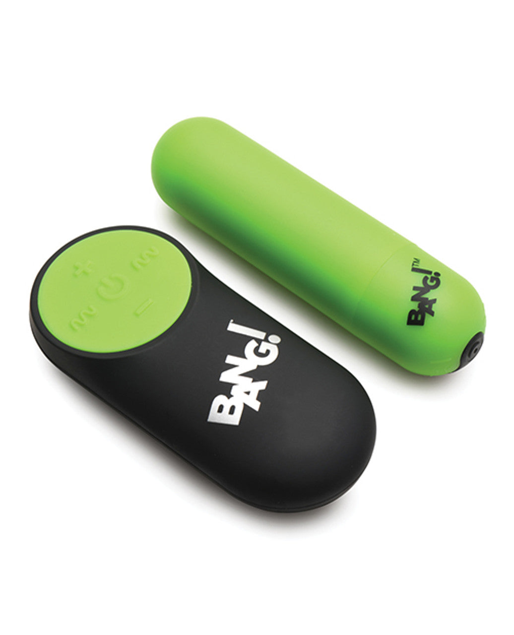 XR Brands Glow in the Dark Bullet with Remote - Green - 28 Vibration Patterns