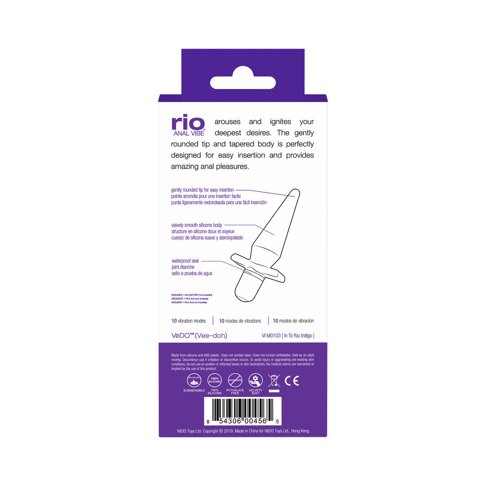 VeDO Rio Anal Vibe Into You Vibrator – Indigo