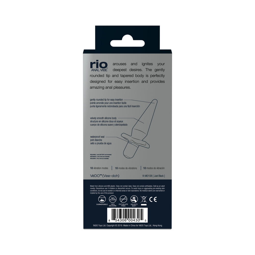 VeDO Rio Anal Vibe Vibrating Anal Plug – Black