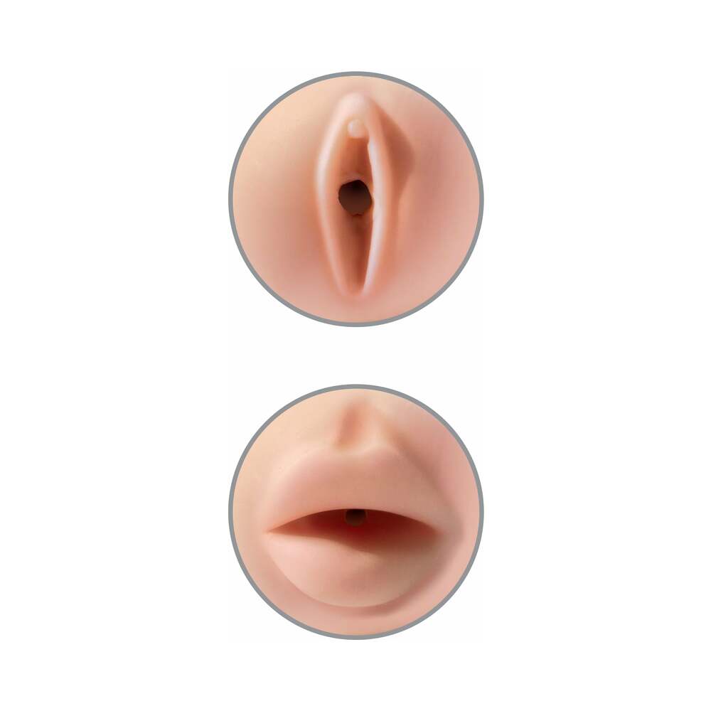 PDX Tight Grip Dual Density Squeezable Masturbator - Beige/White