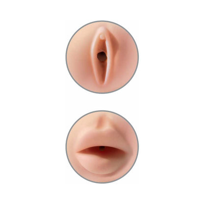 PDX Tight Grip Dual Density Squeezable Masturbator - Beige/White