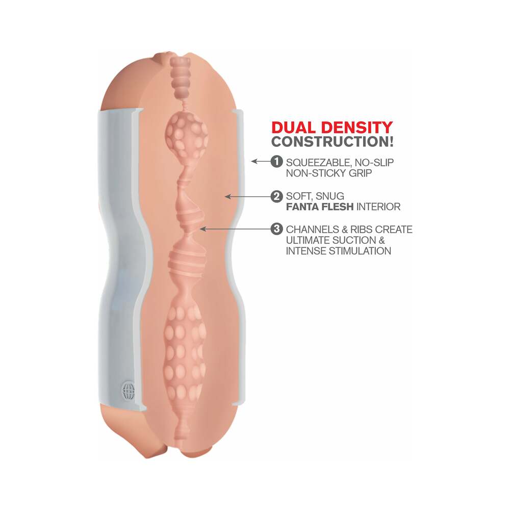 PDX Tight Grip Dual Density Squeezable Masturbator - Beige/White