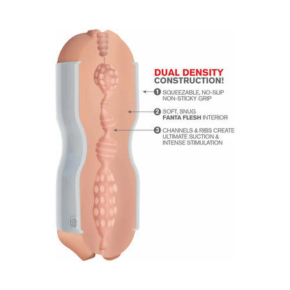 PDX Tight Grip Dual Density Squeezable Masturbator - Beige/White