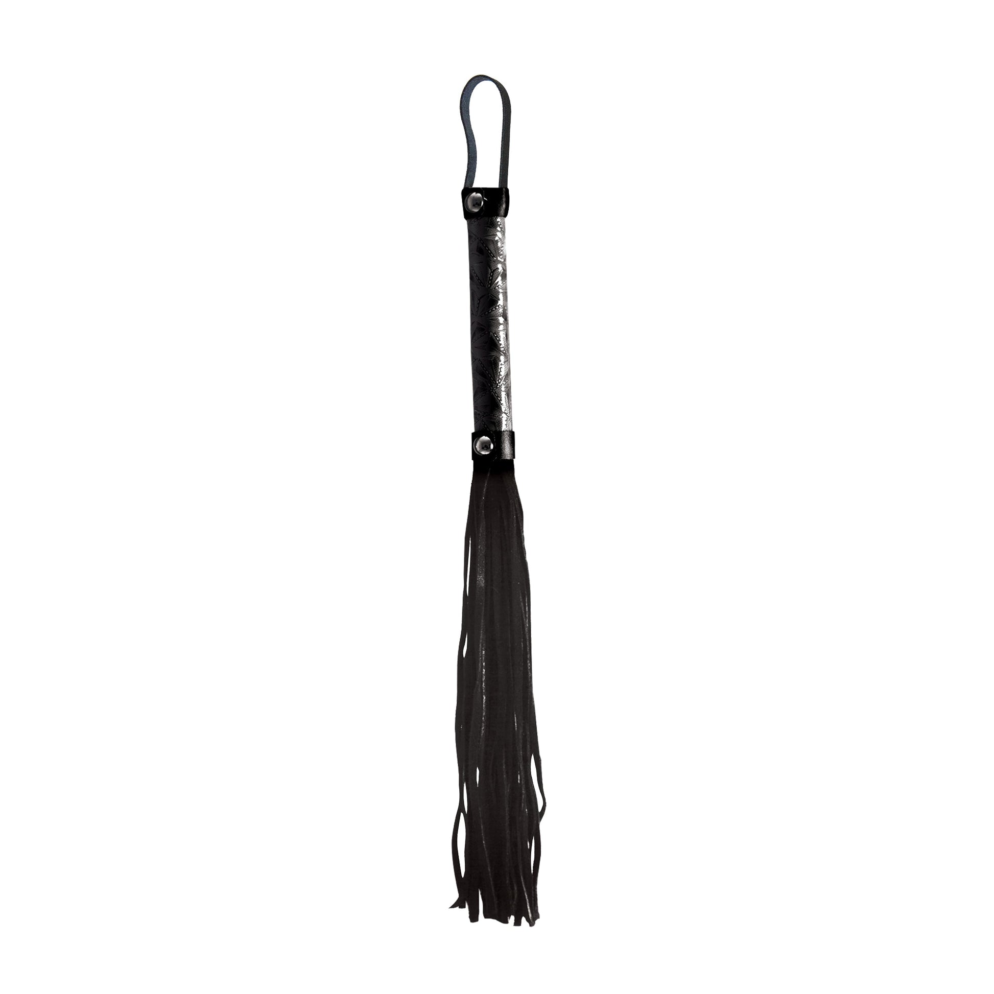 NS Novelties Sinful Vinyl Whip – Black – Embossed Vinyl Finish