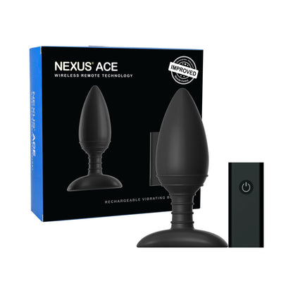 Nexus Ace Large Remote Control Vibrating Butt Plug – Black