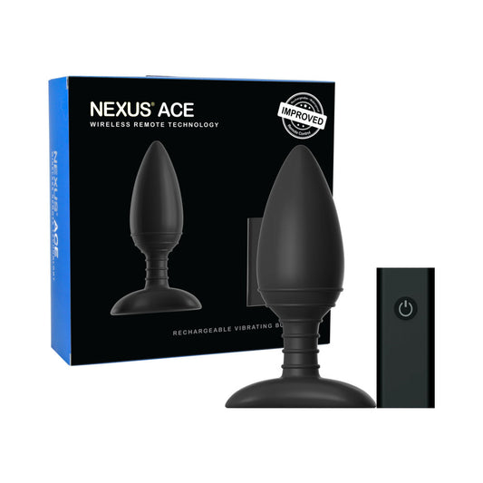 Nexus Ace Large Remote Control Vibrating Butt Plug – Black