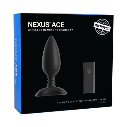 Nexus Ace Large Remote Control Vibrating Butt Plug – Black