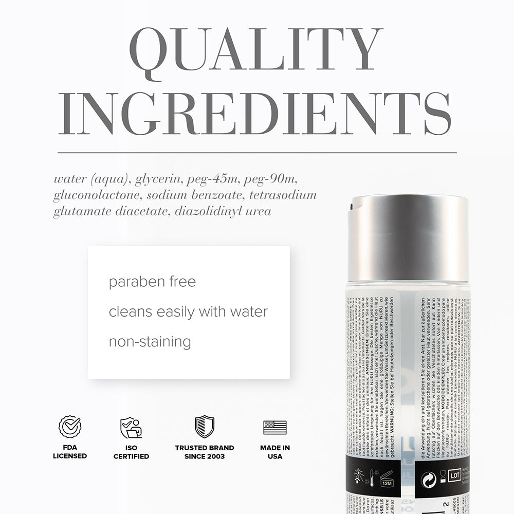 JO Nuru Full-Body Sensual Massage Gel – Clear – 8 oz