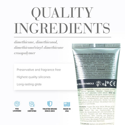 JO Premium Jelly Silicone-Based Lubricant 4 oz – Clear, Long-Lasting Glide