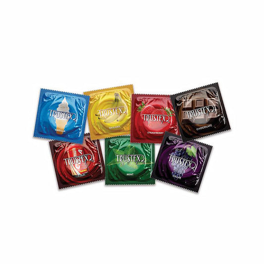 Trustex Assorted Flavored Condoms - Latex - Assorted Colors