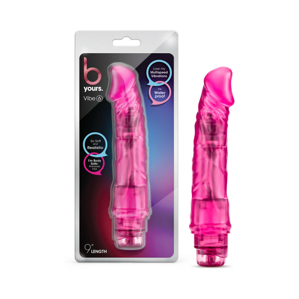 B Yours Vibe 6 Realistic Vibrator with Multi-Speed Vibrations – Pink