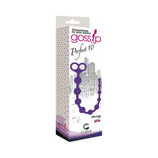 Curve Toys Gossip Perfect 10 Silicone Anal Beads - Violet