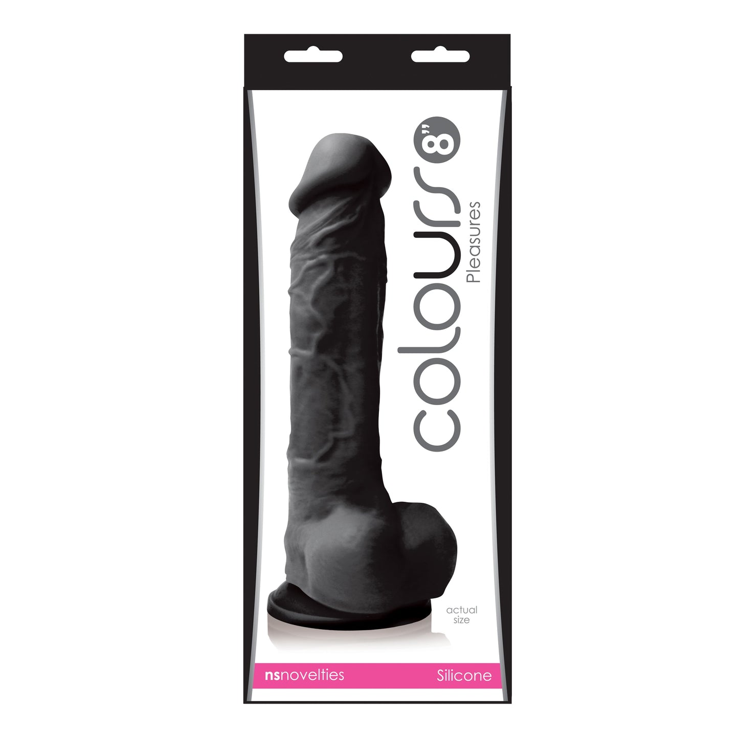 Colours Pleasures 8 in. Dildo – Realistic Silicone Design – Black