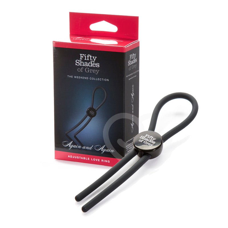 Fifty Shades of Grey Weekend Collection Again and Again Adjustable Silicone Love Ring – Black