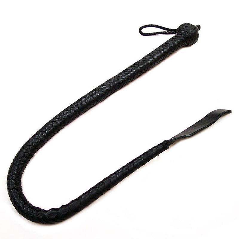 Rouge Devil Tail Whip – Hand-Braided Leather Whip – Black
