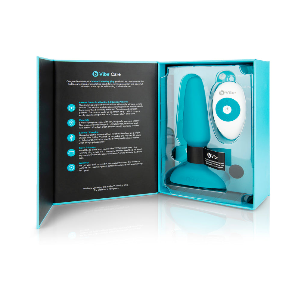 b-Vibe Rimming Plug 2 Rotating and Vibrating Butt Plug - Teal