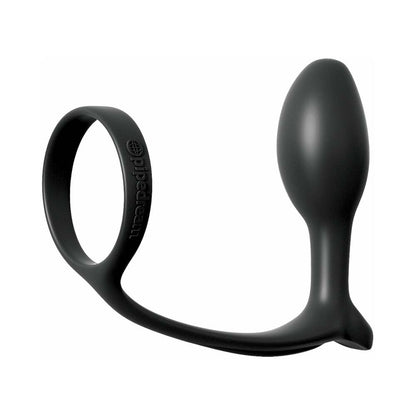Pipedream Anal Fantasy Collection Silicone Ass-Gasm Cock Ring and Beginner's Plug - Black