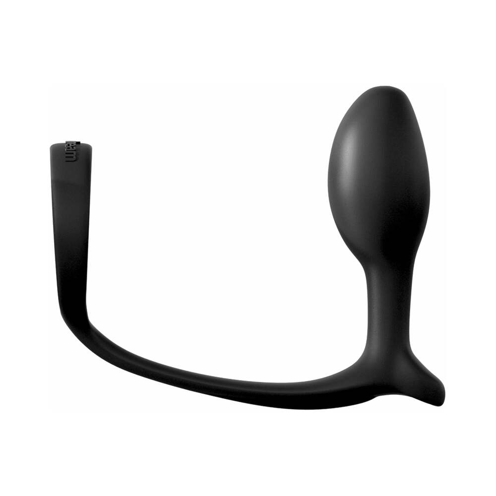Pipedream Anal Fantasy Collection Silicone Ass-Gasm Cock Ring and Beginner's Plug - Black
